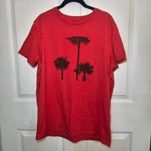American Eagle Red Palm Tree T-Shirt Large